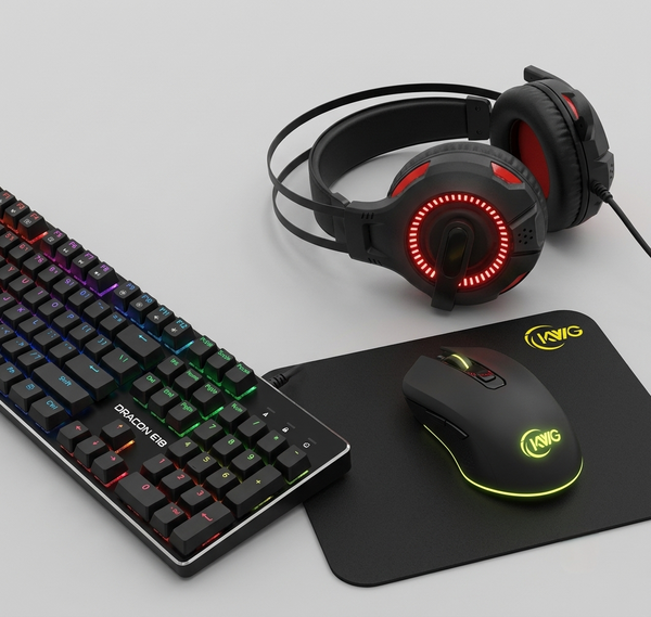 KWG Draco E1A 4-in-1 RGB Gaming Combo Set | Mechanical Keyboard