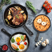 AIYI Cast-Iron Skillet Set (3-Piece) | Professional Cooking Bundle