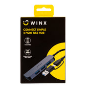 Smart Basics WINX Ergo Home Office Bundle | WINX Foldable Laptop Stand, Essential Wireless Mouse, and 4-Port USB Hub Bundle