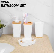 Smart Basics 4-Piece Bamboo & Polyresin Bathroom