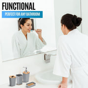 Smart Basics 4-Piece Bamboo & Polyresin Bathroom