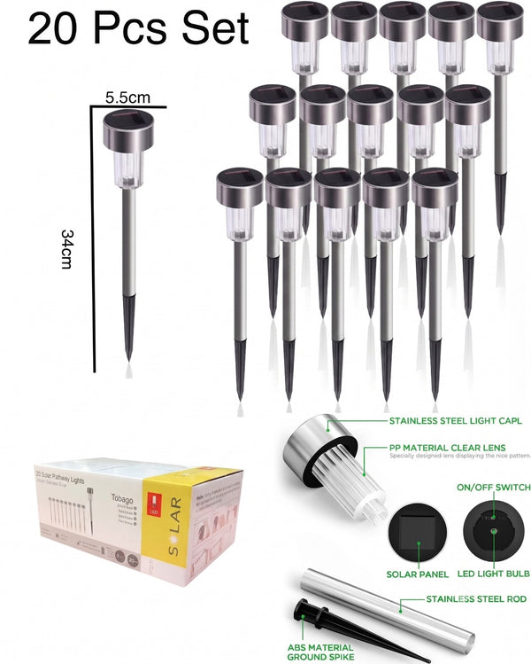 Smart Basics 20-Piece Solar Garden Light Set