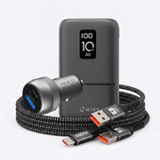 Smart Basics On-The-Go Ultimate Power Bundle |  WINX 89W Car Charger, 10000mAh Power Bank, and Gizzu 66W Cable Bundl
