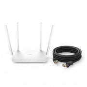 mart Basics High-Speed Home Office Network Bundle | Cudy AC1200 Gigabit WiFi Router and UGREEN 5m Cat6 Cable Bundle