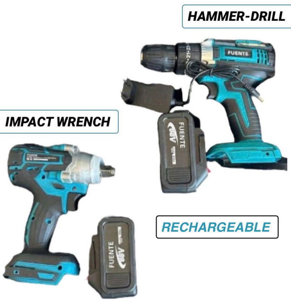 Smart Basics 2-Piece Cordless Hammer-Drill & Impact Wrench Set