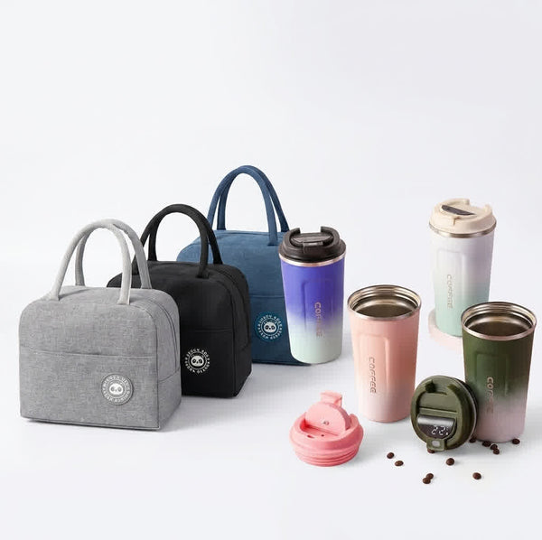 Smart Basics Thermal Lunch Bag & Digital Thermos Bundle