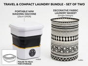 Smart Basics Foldable Mini Washer & Laundry Basket Bundle